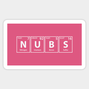 Nubs (N-U-B-S) Periodic Elements Spelling Sticker